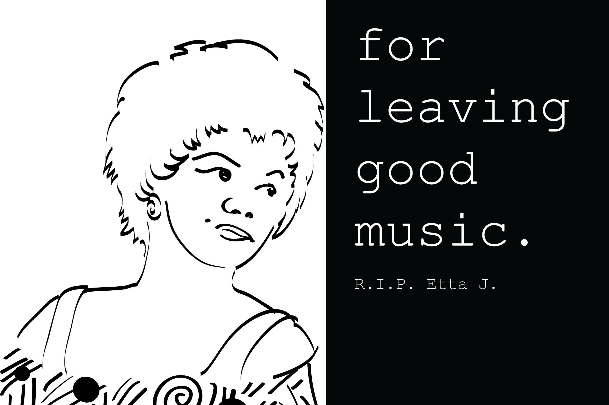 Etta James, black and white line art, short hair, 2K Desktop Wallpaper
