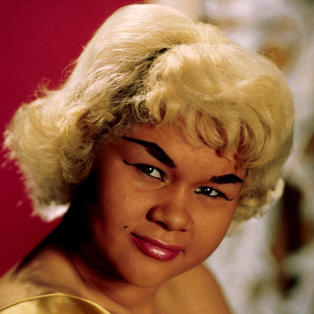 Etta James, blonde curls, bold eyeliner, SD Desktop Wallpaper