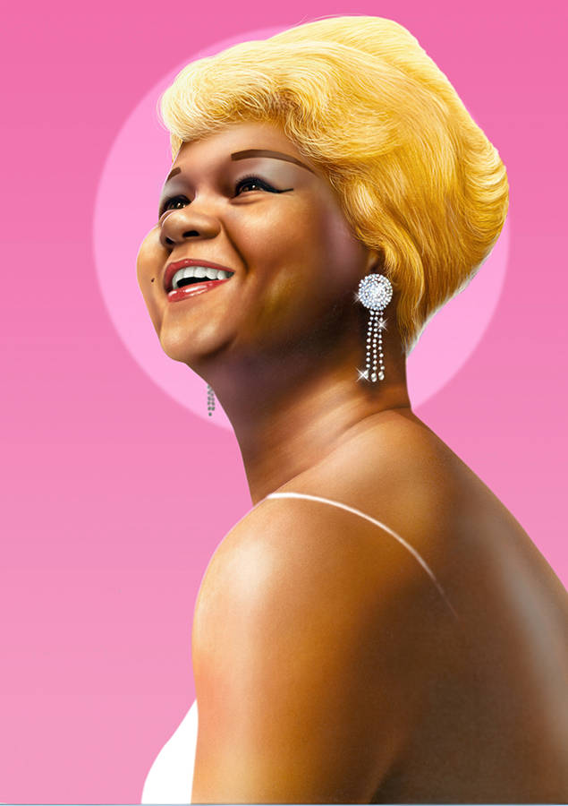 Etta James, blonde beehive hair, sparkling earrings, SD Phone Wallpaper