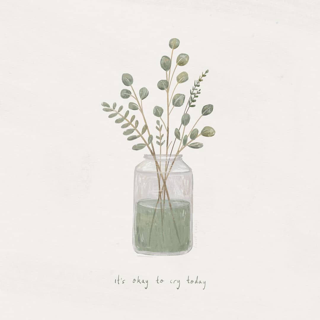 eucalyptus, watercolor illustration, eucalyptus branches, SD Desktop Wallpaper