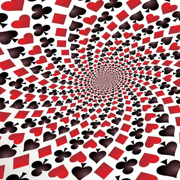 Euchre, red and black playing card suits, spiral, SD Desktop Wallpaper