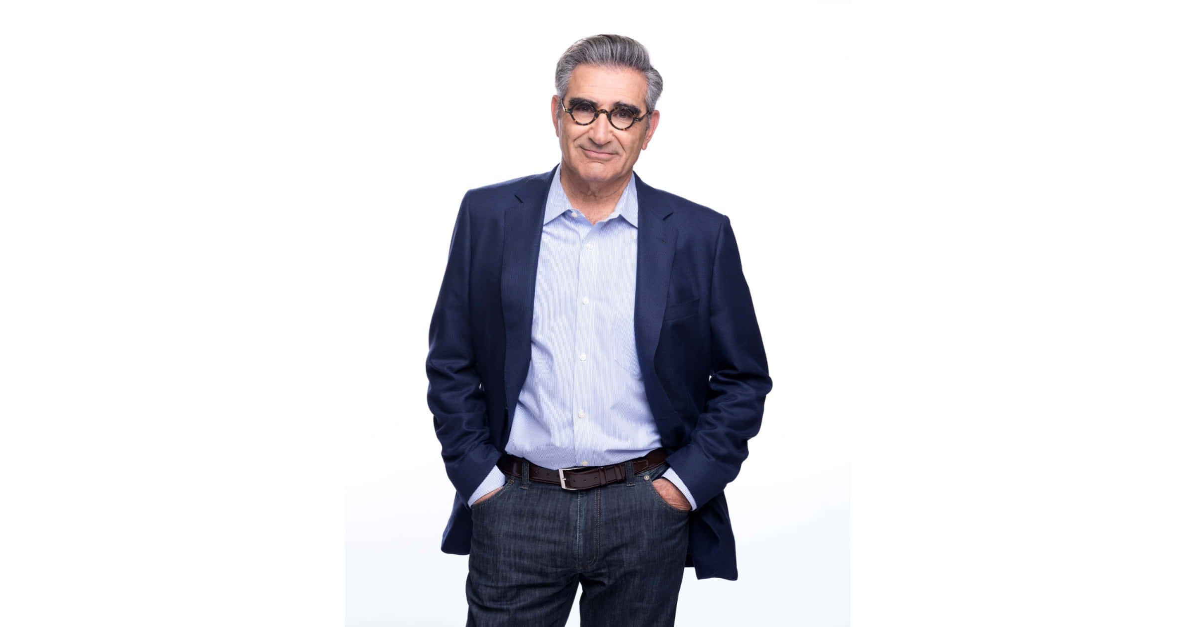 Eugene Levy, navy blazer, jeans, Full HD Desktop Wallpaper