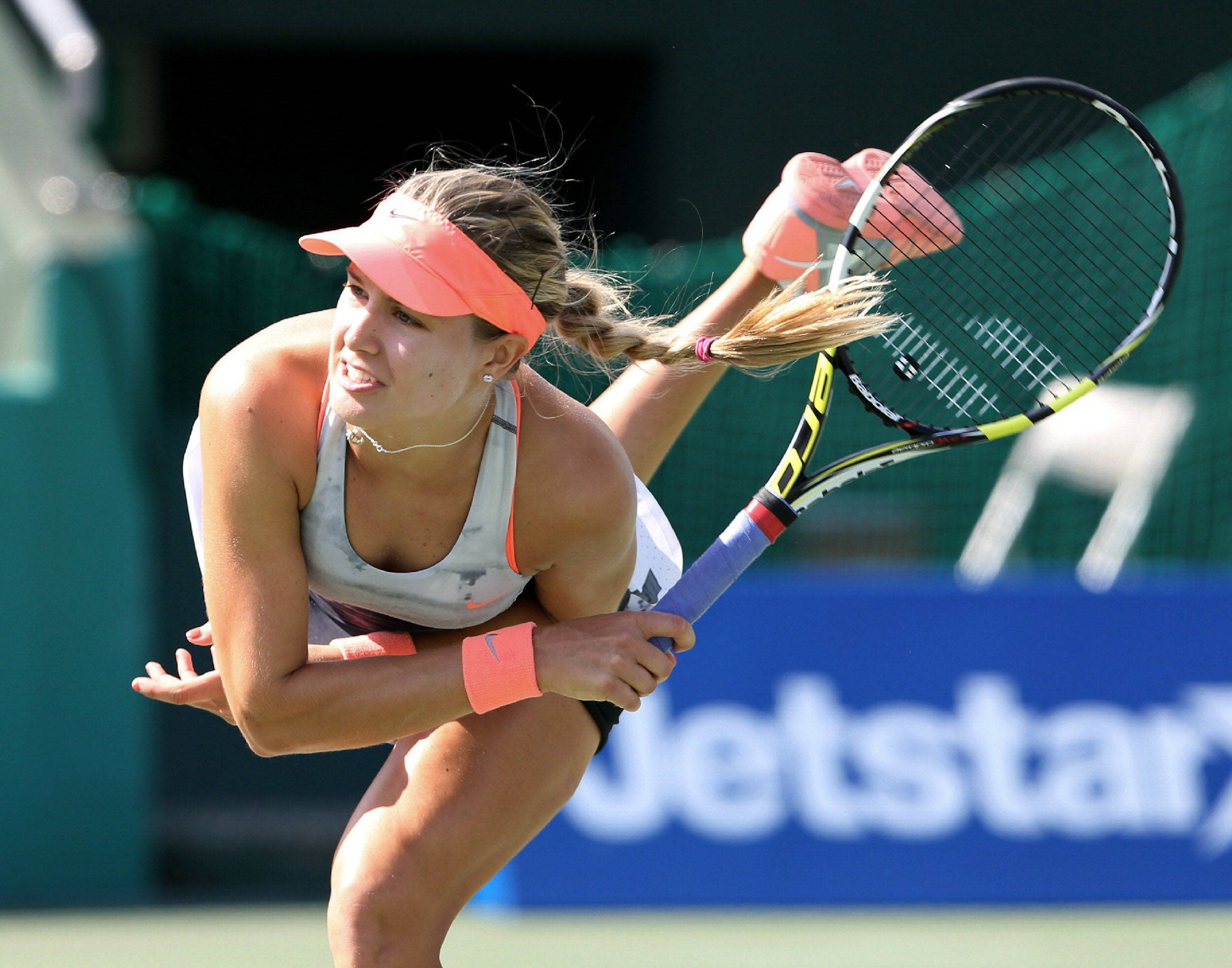 Eugenie Bouchard, hard court, tennis player, Full HD Desktop Wallpaper