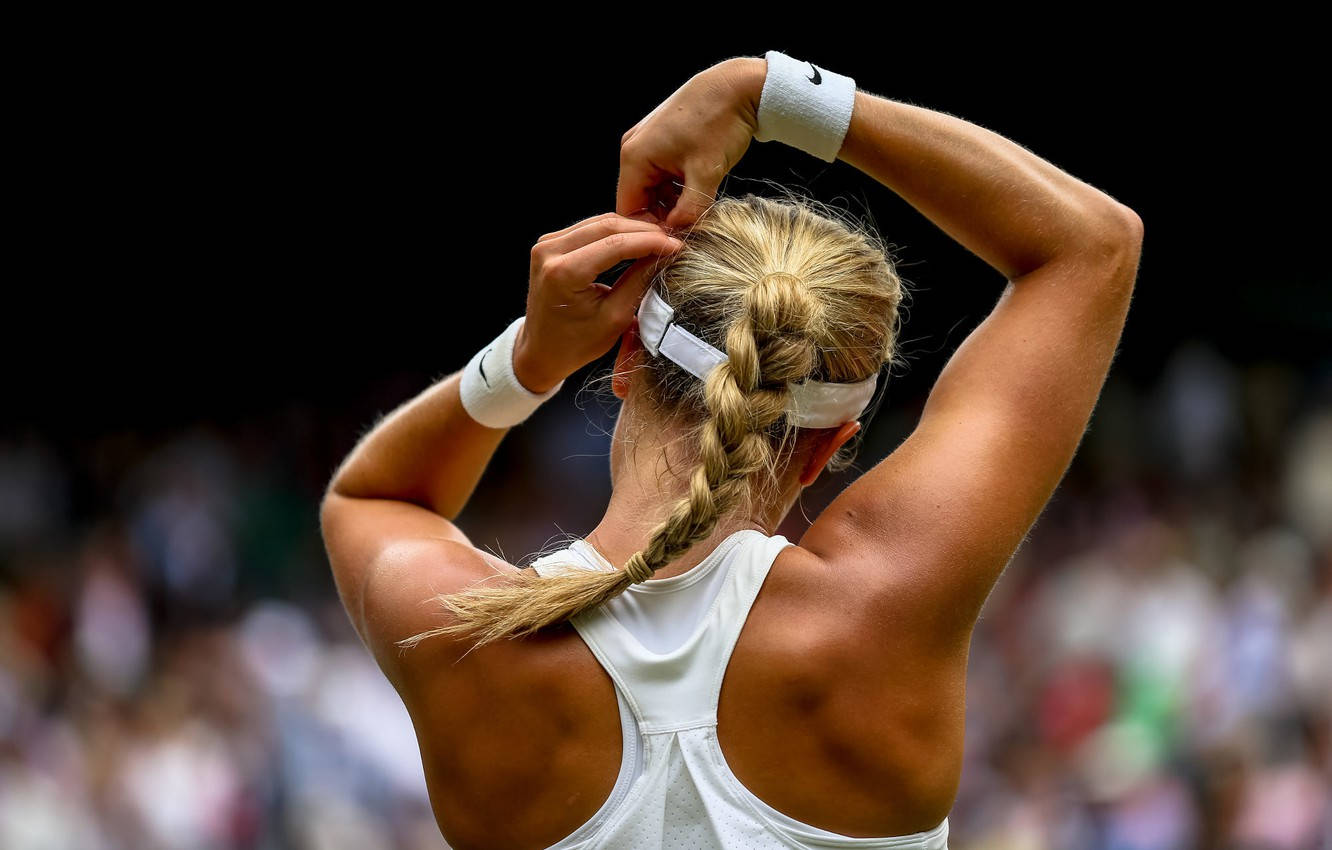 Eugenie Bouchard, blonde hair, white headband, HD Desktop Wallpaper