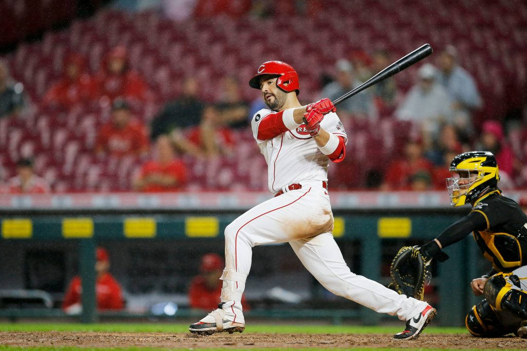Eugenio Suarez, black baseball bat, stadium lights, SD Desktop Wallpaper