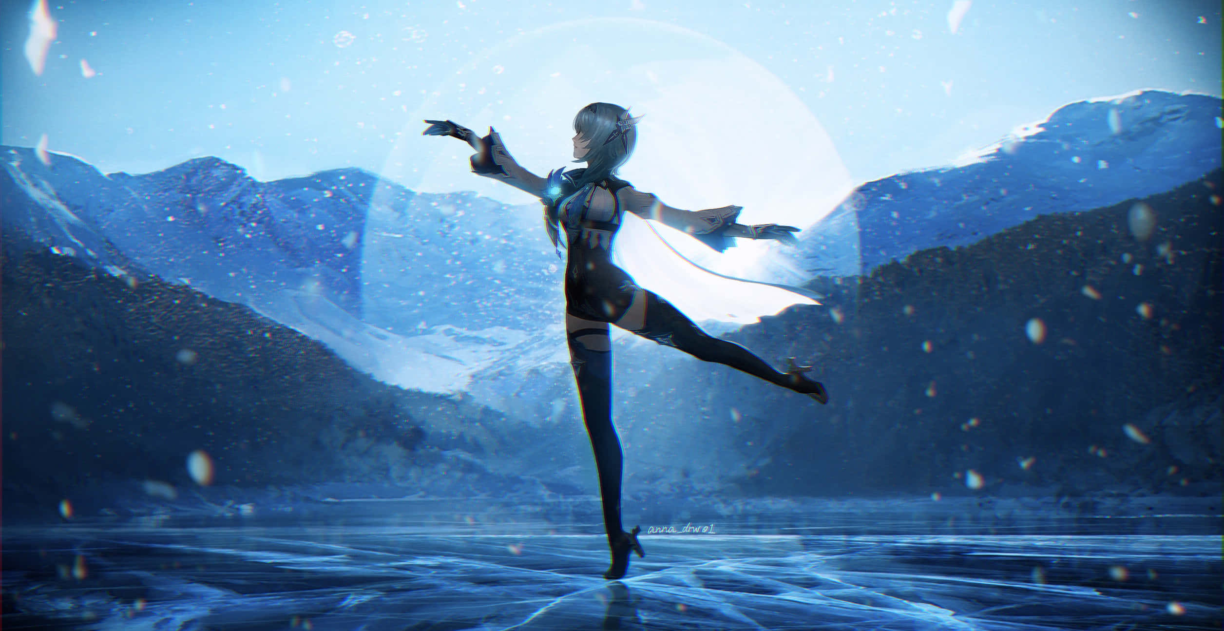 Eula, silver-haired, anime girl, Full HD Desktop Wallpaper
