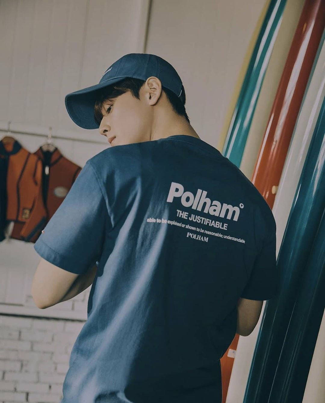 Eunwoo, blue cap, branded t-shirt, HD Phone Wallpaper