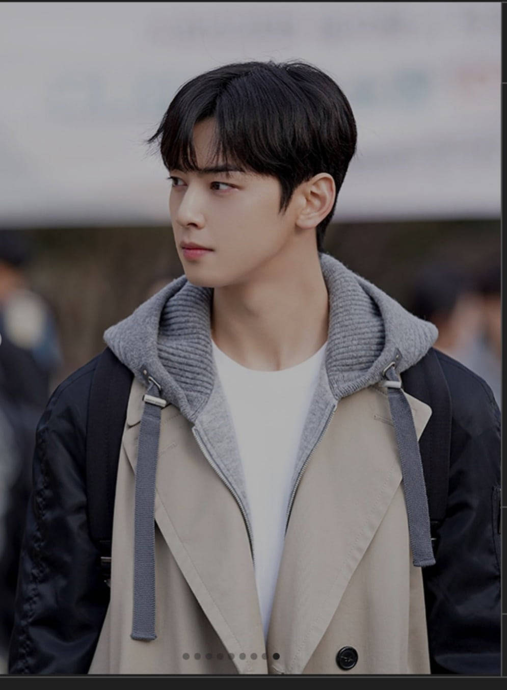 Eunwoo, beige trench coat, hoodie, HD Phone Wallpaper