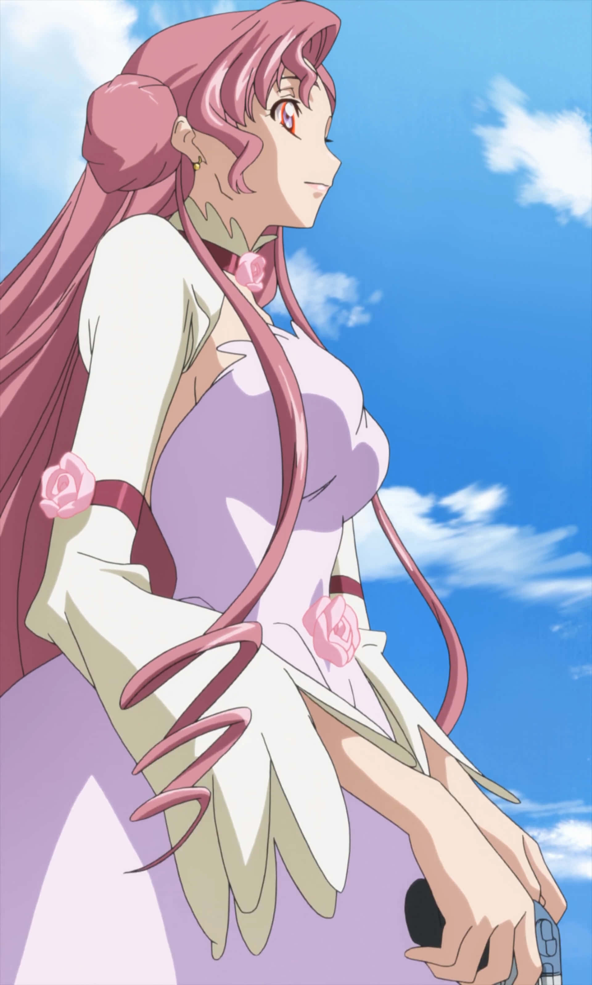 Euphemia Li Britannia, pink-haired, lavender and white dress, 2K Phone Wallpaper