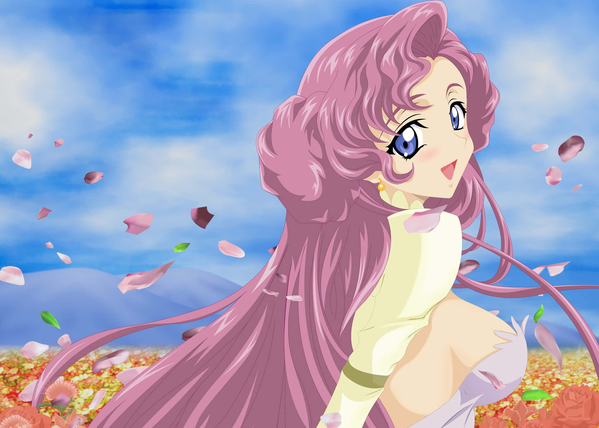 Euphemia Li Britannia, pink hair, blue eyes, Full HD Desktop Wallpaper