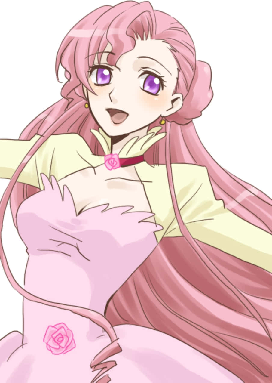 Euphemia Li Britannia, pink hair, purple eyes, SD Phone Wallpaper