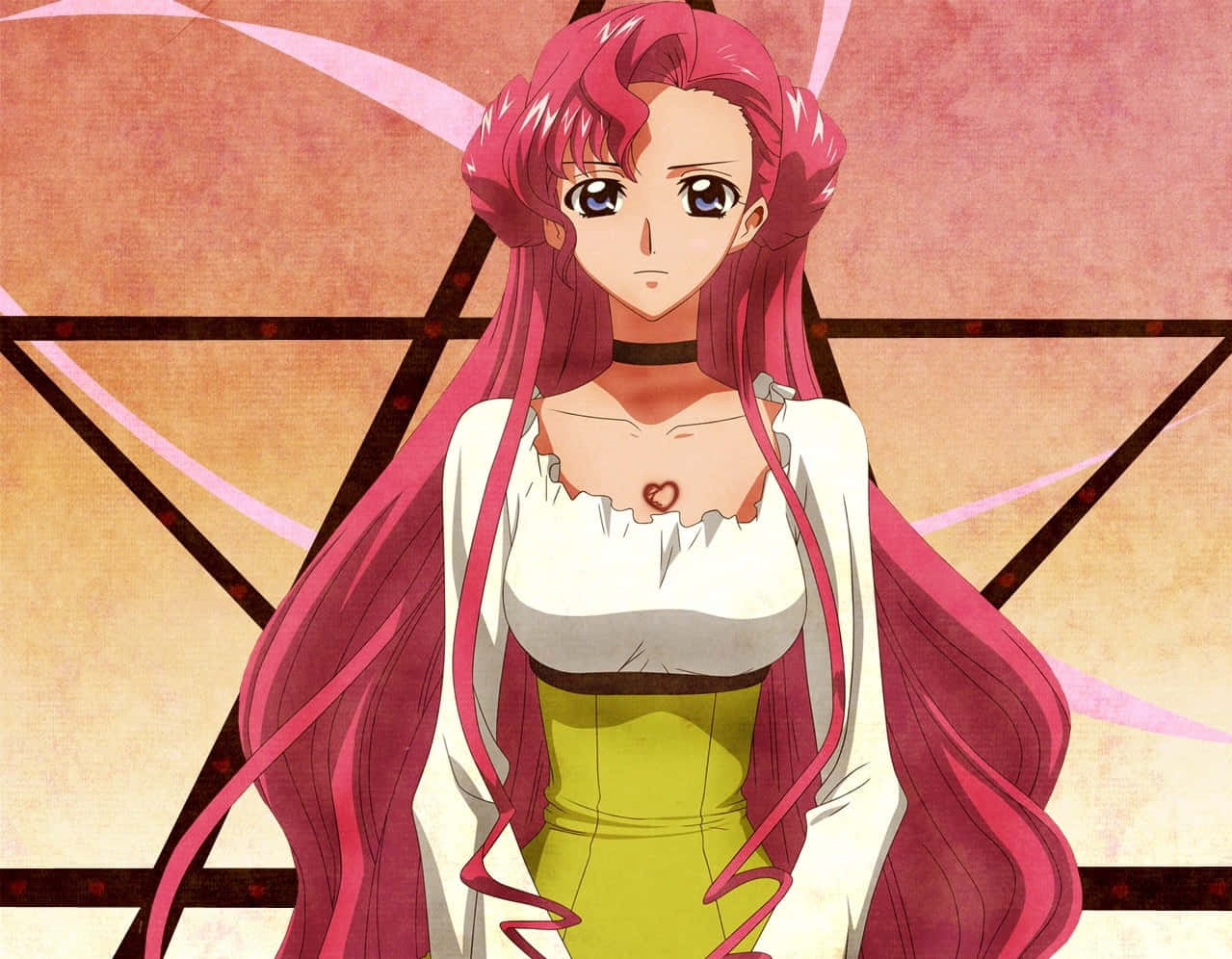 Euphemia Li Britannia, pink-haired, white and green dress, SD Desktop Wallpaper