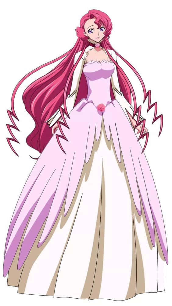Euphemia Li Britannia, pink hair, pink gown, SD Phone Wallpaper