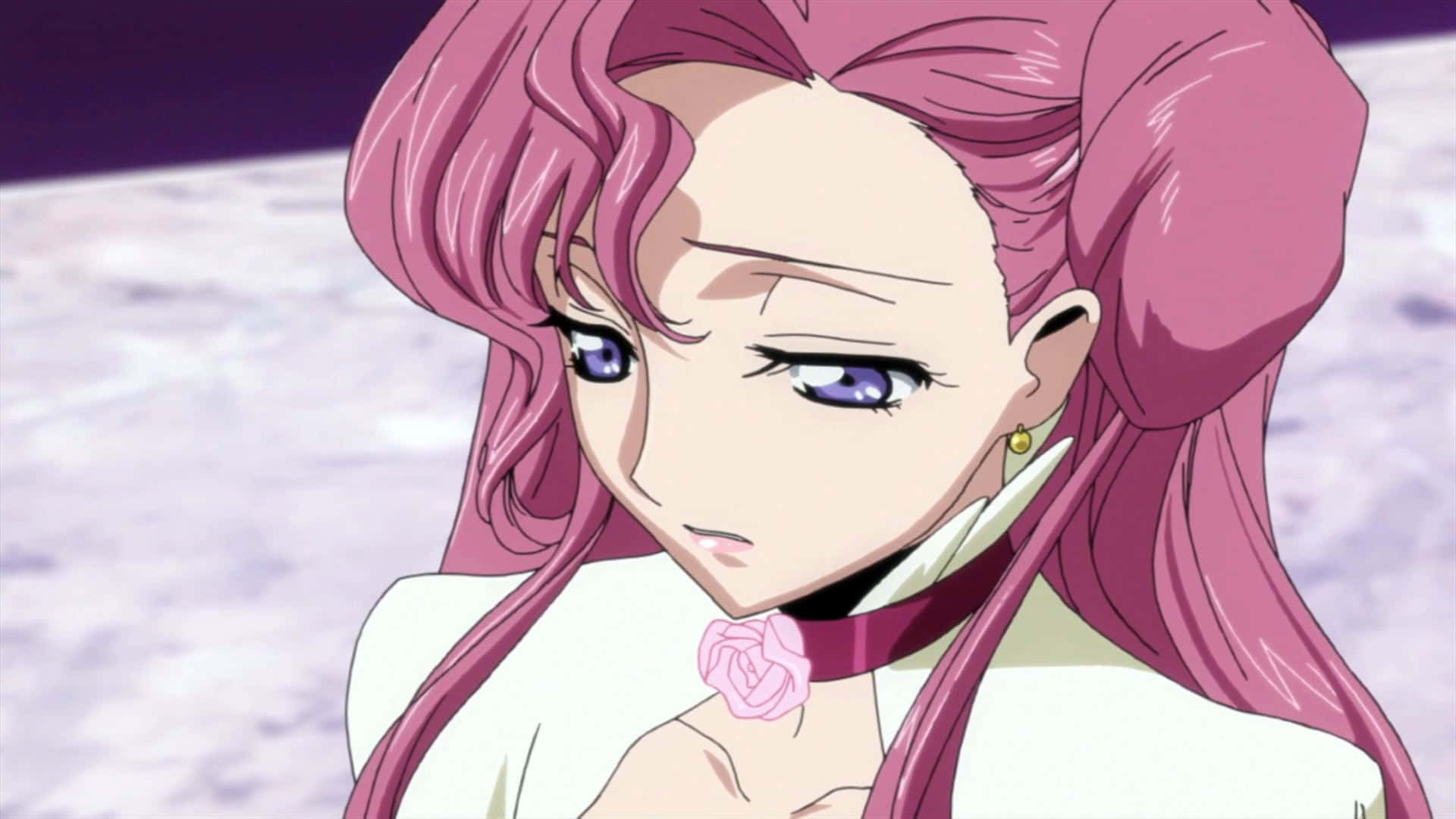 Euphemia Li Britannia, pink-haired, purple eyes, Full HD Desktop Wallpaper