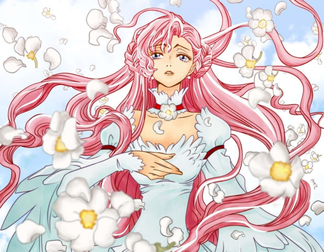Euphemia Li Britannia, pink-haired, light blue dress, HD Desktop Wallpaper