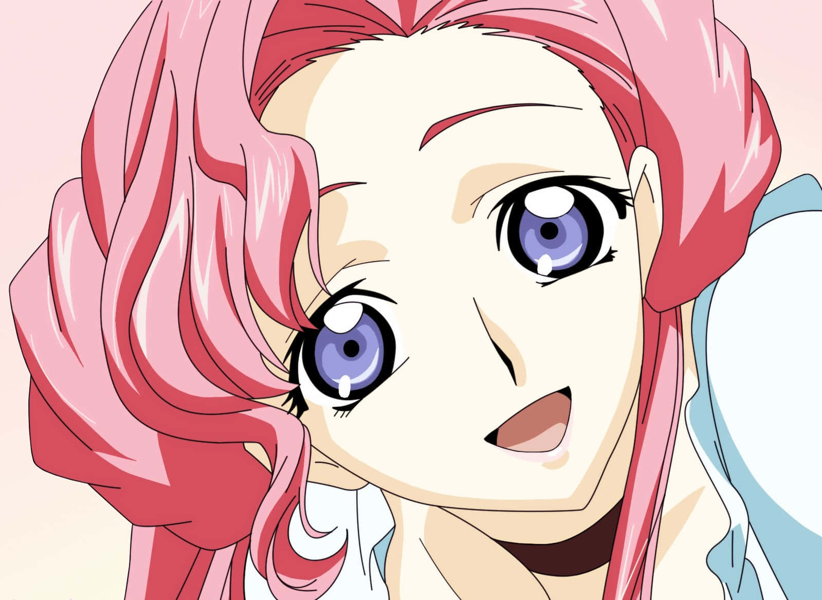 Euphemia Li Britannia, vibrant pink hair, striking blue eyes, HD Desktop Wallpaper
