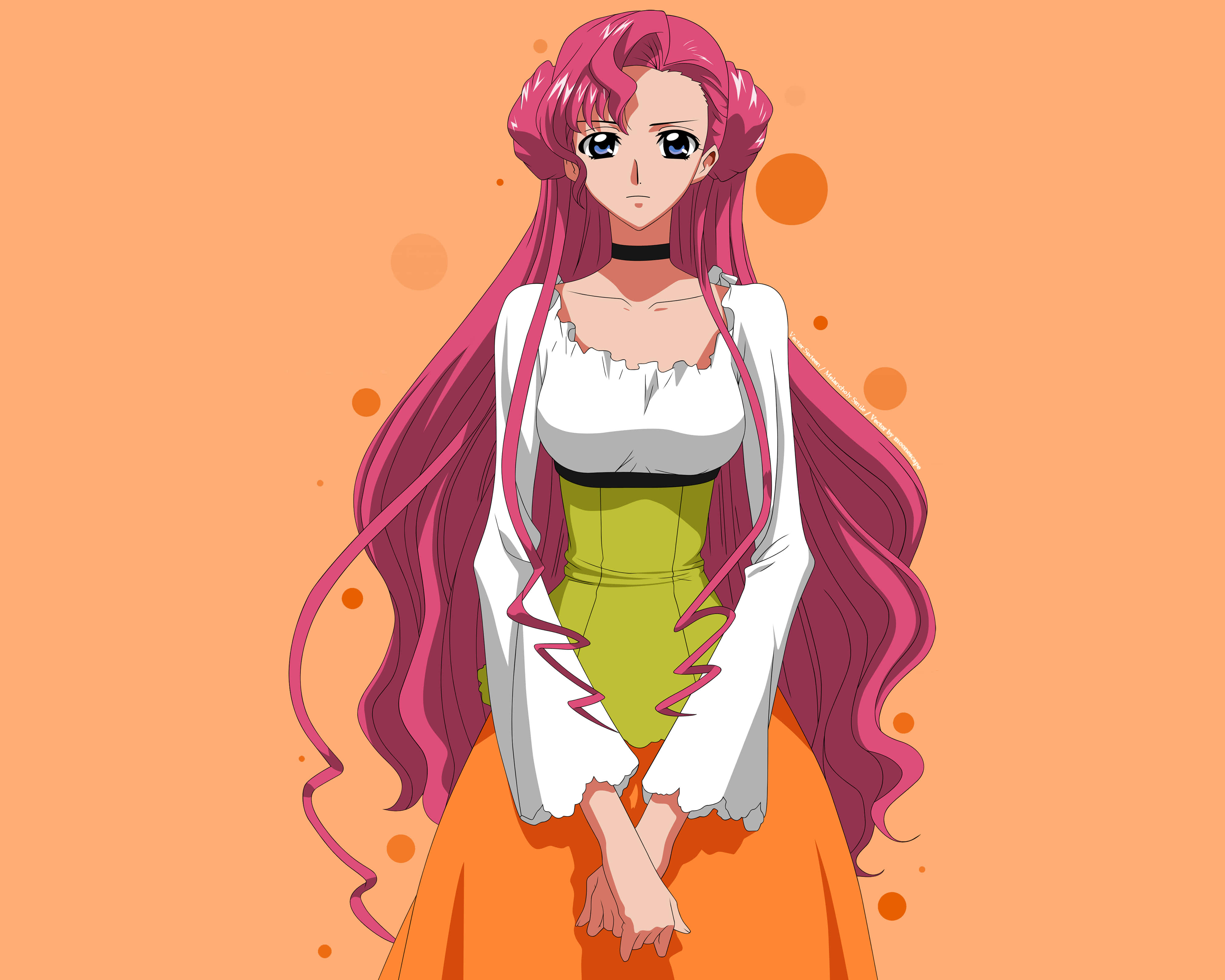 Euphemia Li Britannia, pink-haired, white top, 4K Desktop Wallpaper
