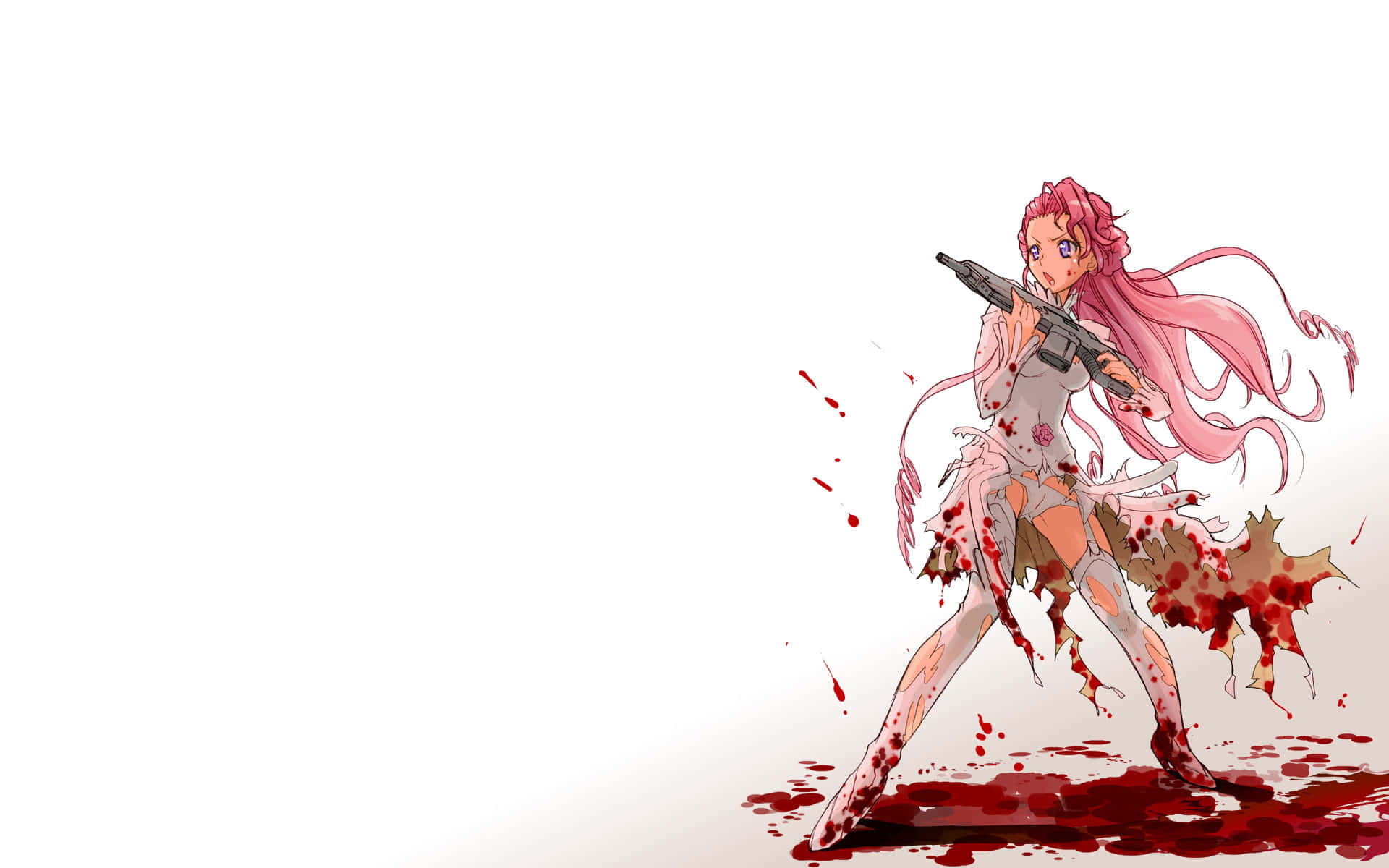 Euphemia Li Britannia, pink-haired, blood-splattered outfit, Full HD Desktop Wallpaper