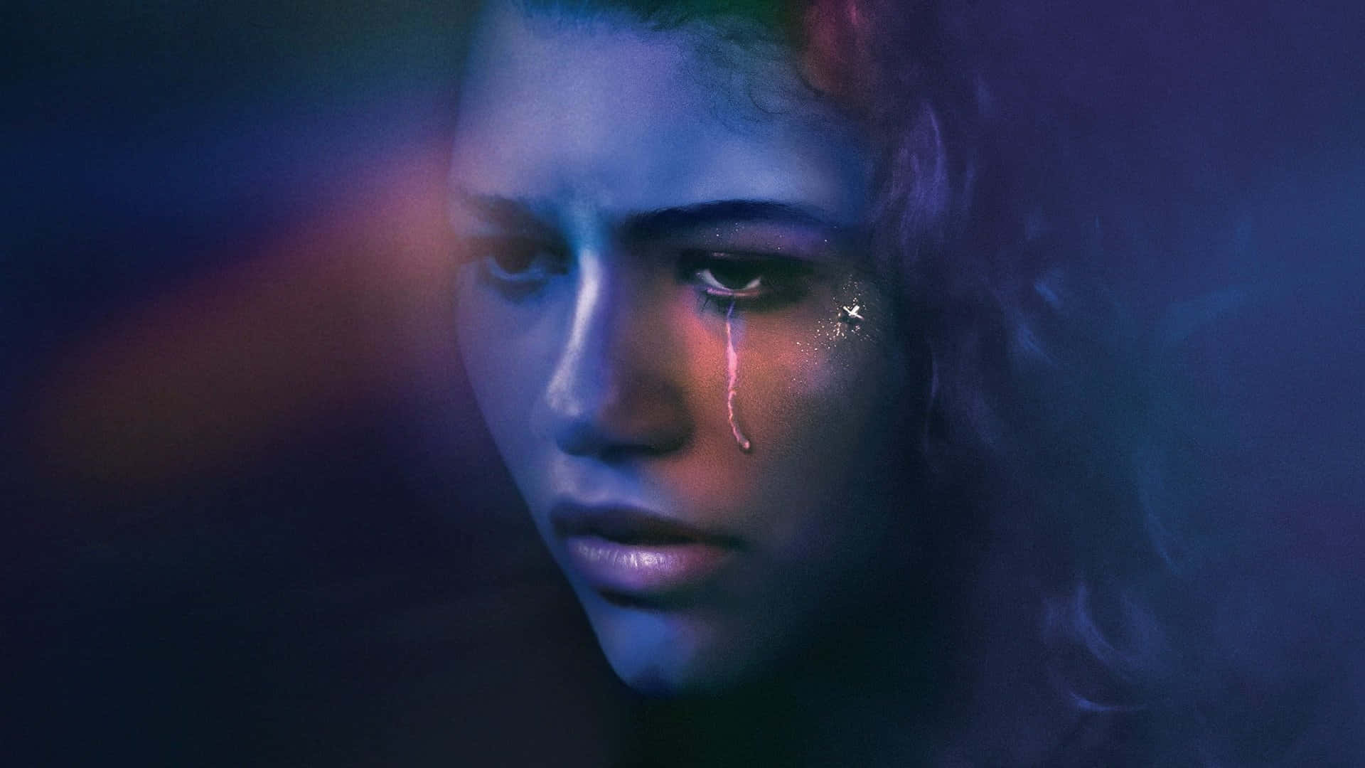 Euphoria Season 2, neon lighting, tear streaked, Full HD Desktop Wallpaper