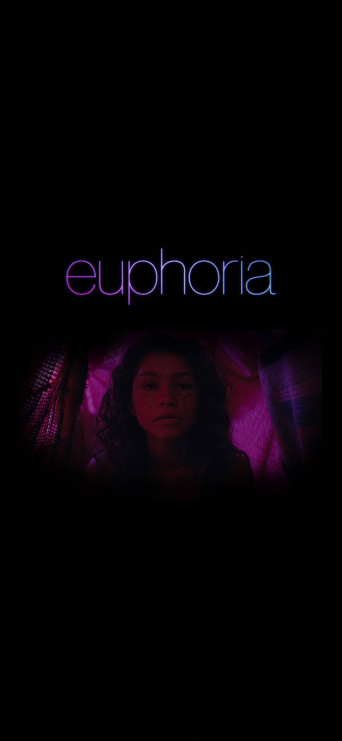 Euphoria, fuchsia pink, glowing purple neon text, Full HD Phone Wallpaper