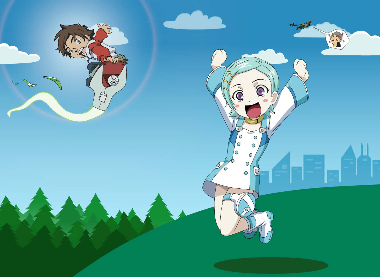 Eureka Seven, animated characters, girl, HD Desktop Wallpaper