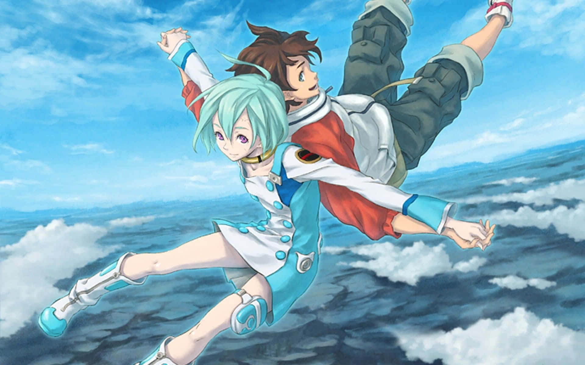 Eureka Seven, anime, sky dive, Full HD Desktop Wallpaper