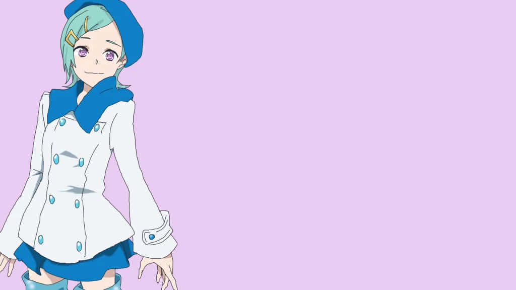 Eureka Seven, teal hair, blue beret, SD Desktop Wallpaper