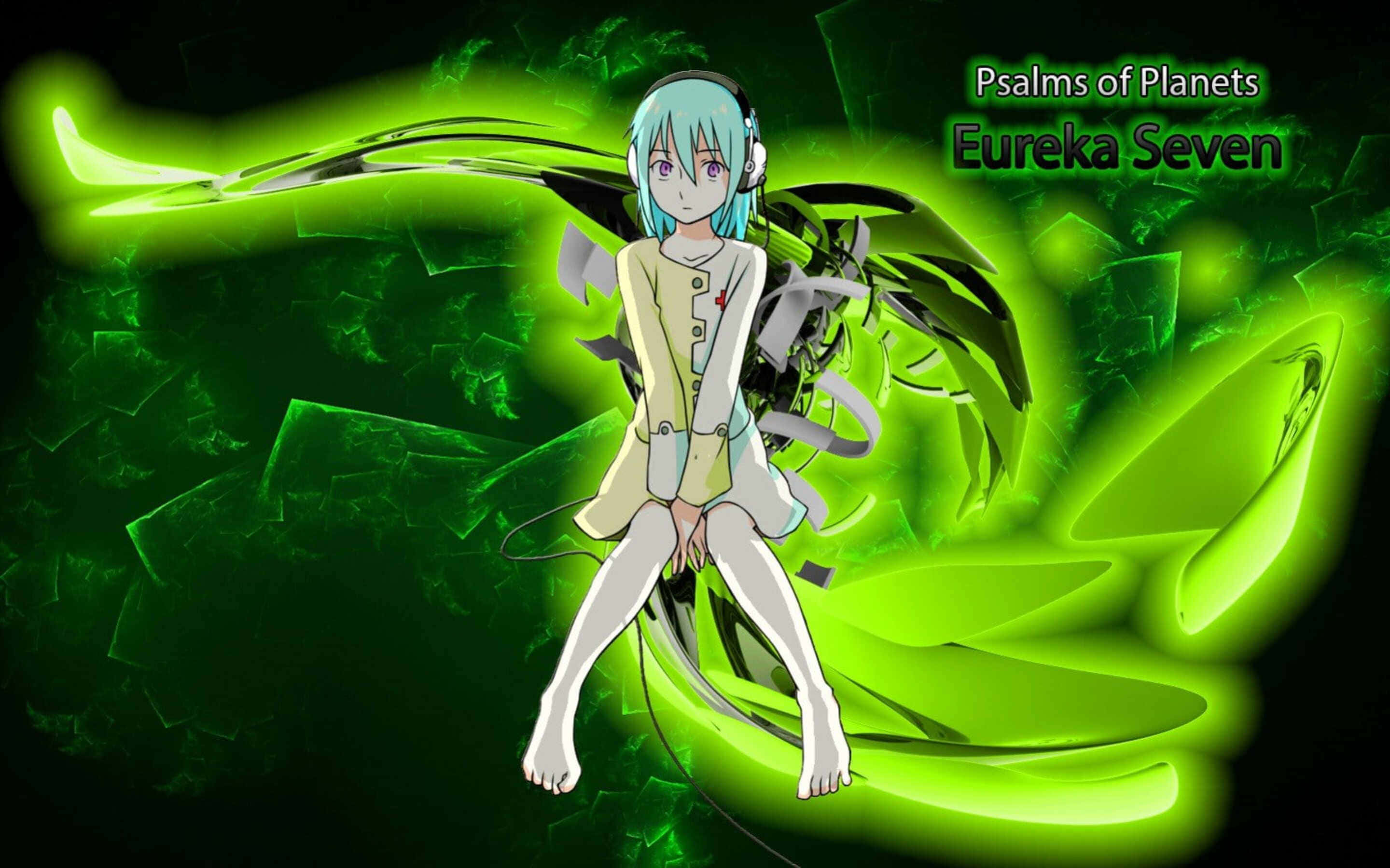 Eureka Seven, Eureka, blue hair, 2K Desktop Wallpaper
