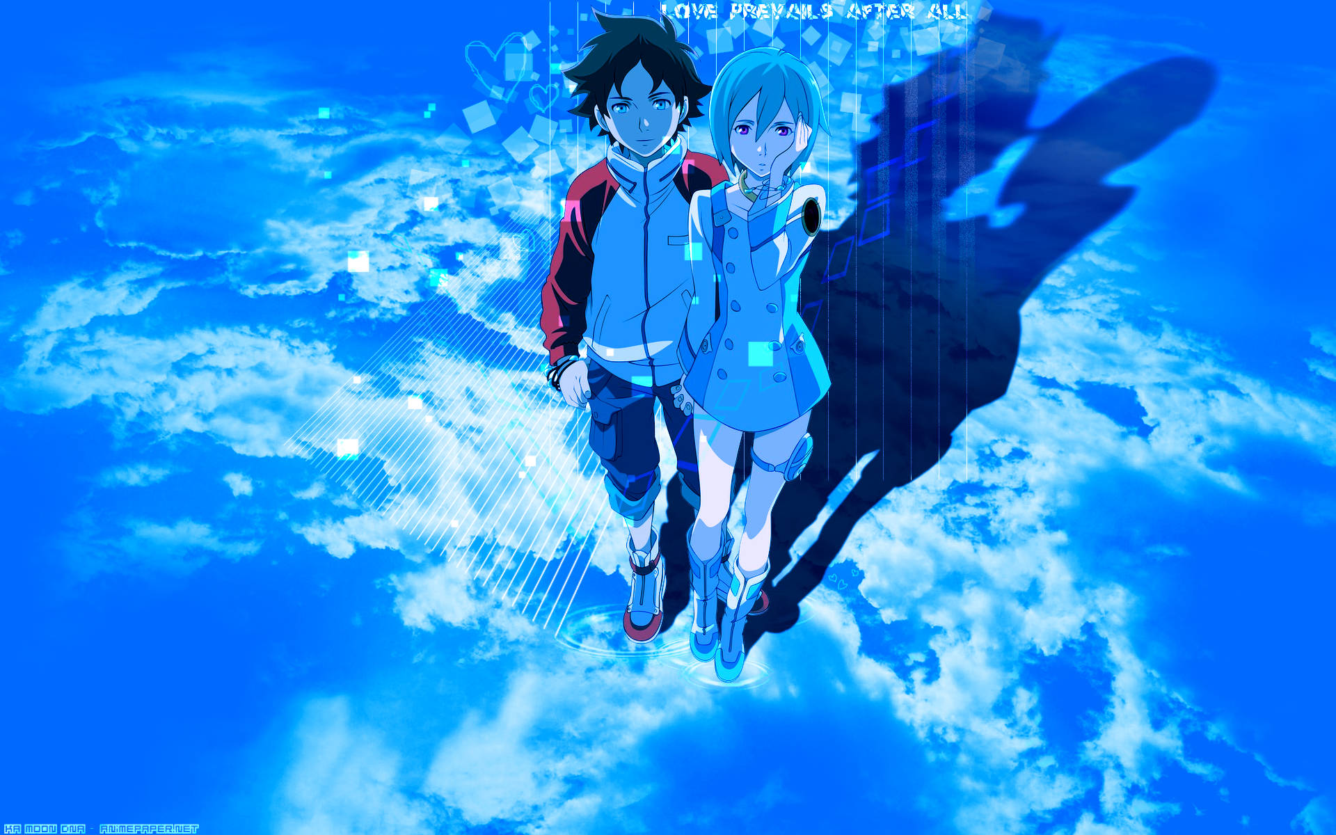 Eureka Seven, cloud sea, digital blue sky, Full HD Desktop Wallpaper