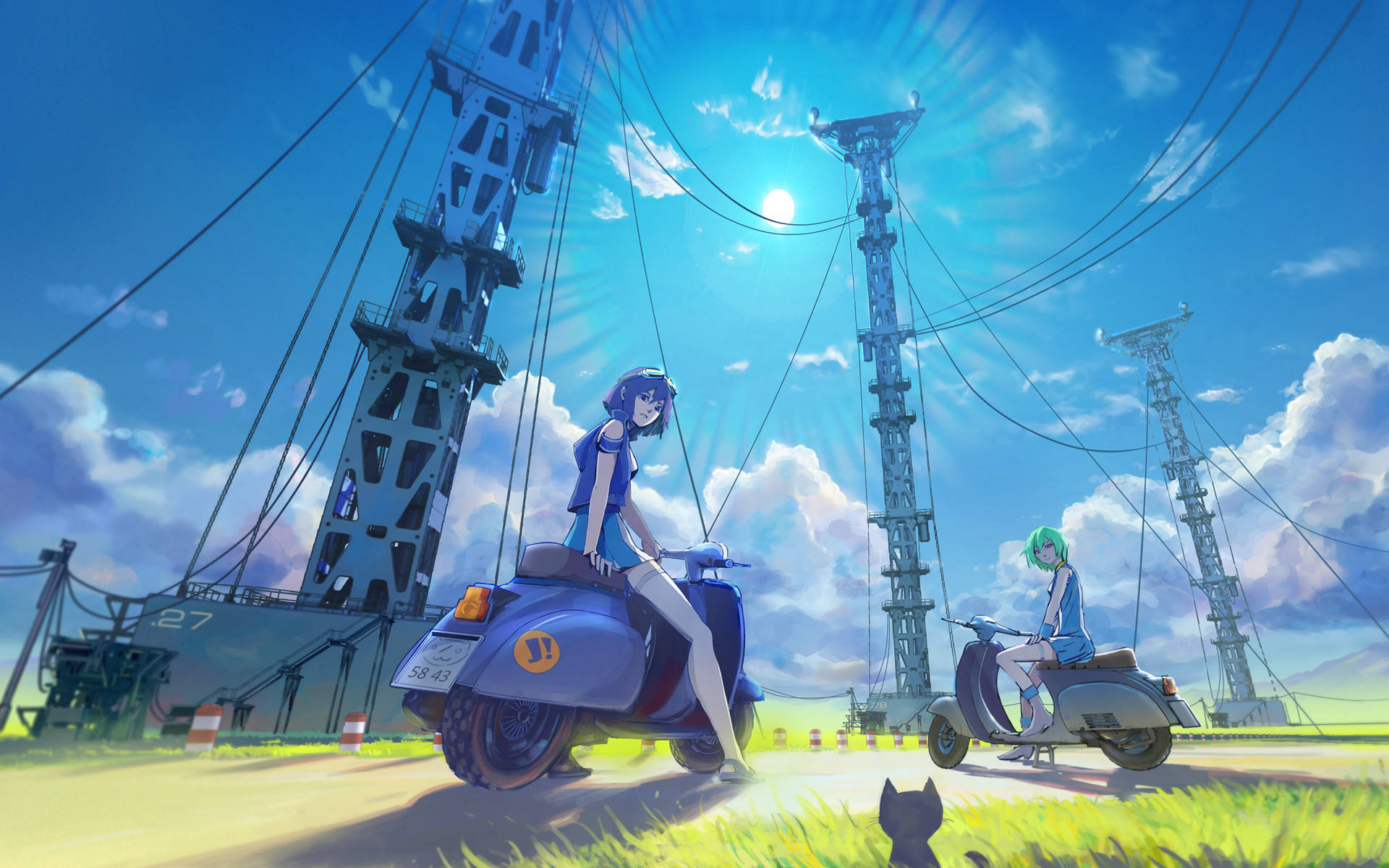 Eureka Seven, anime series, scooters, Full HD Desktop Wallpaper