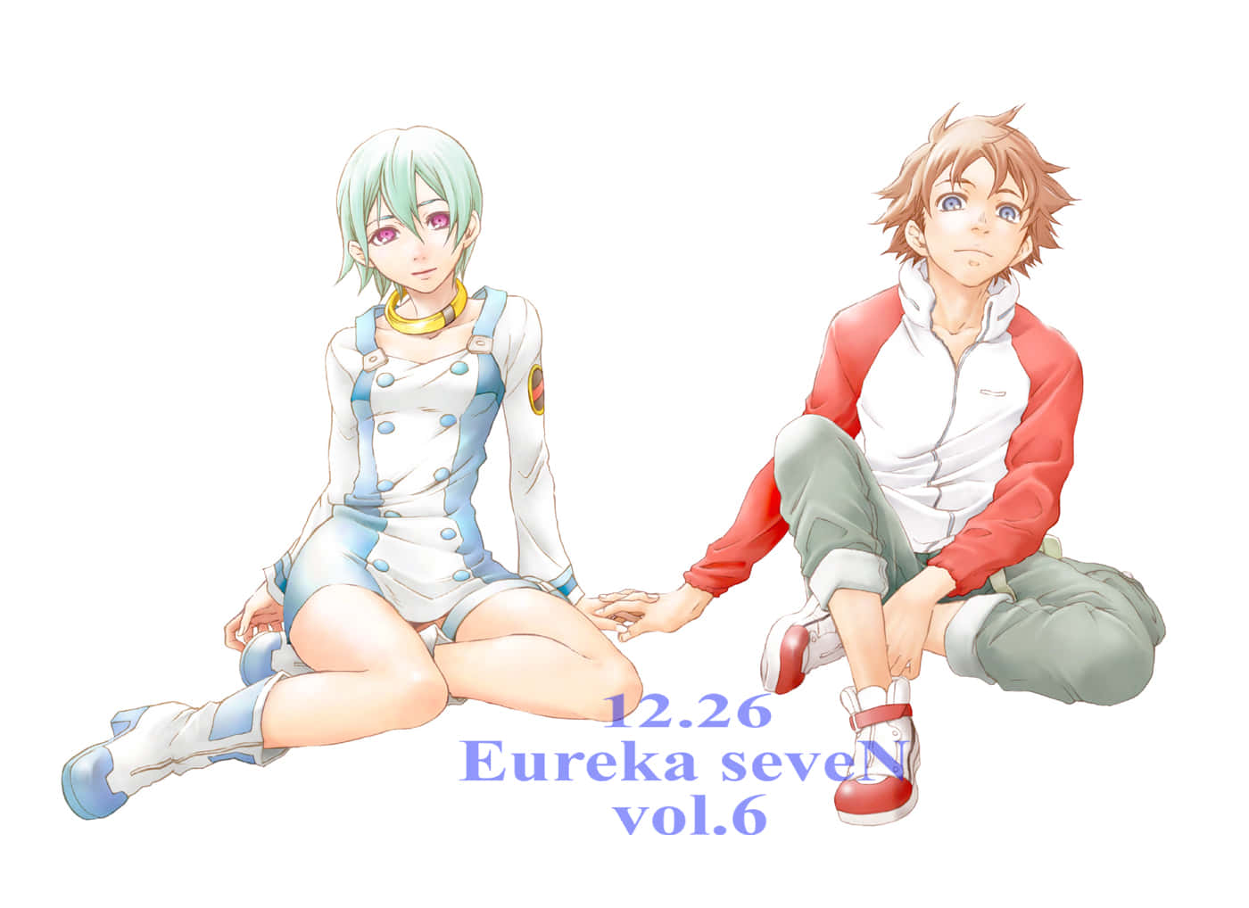 Eureka Seven, characters, sitting together, HD Desktop Wallpaper