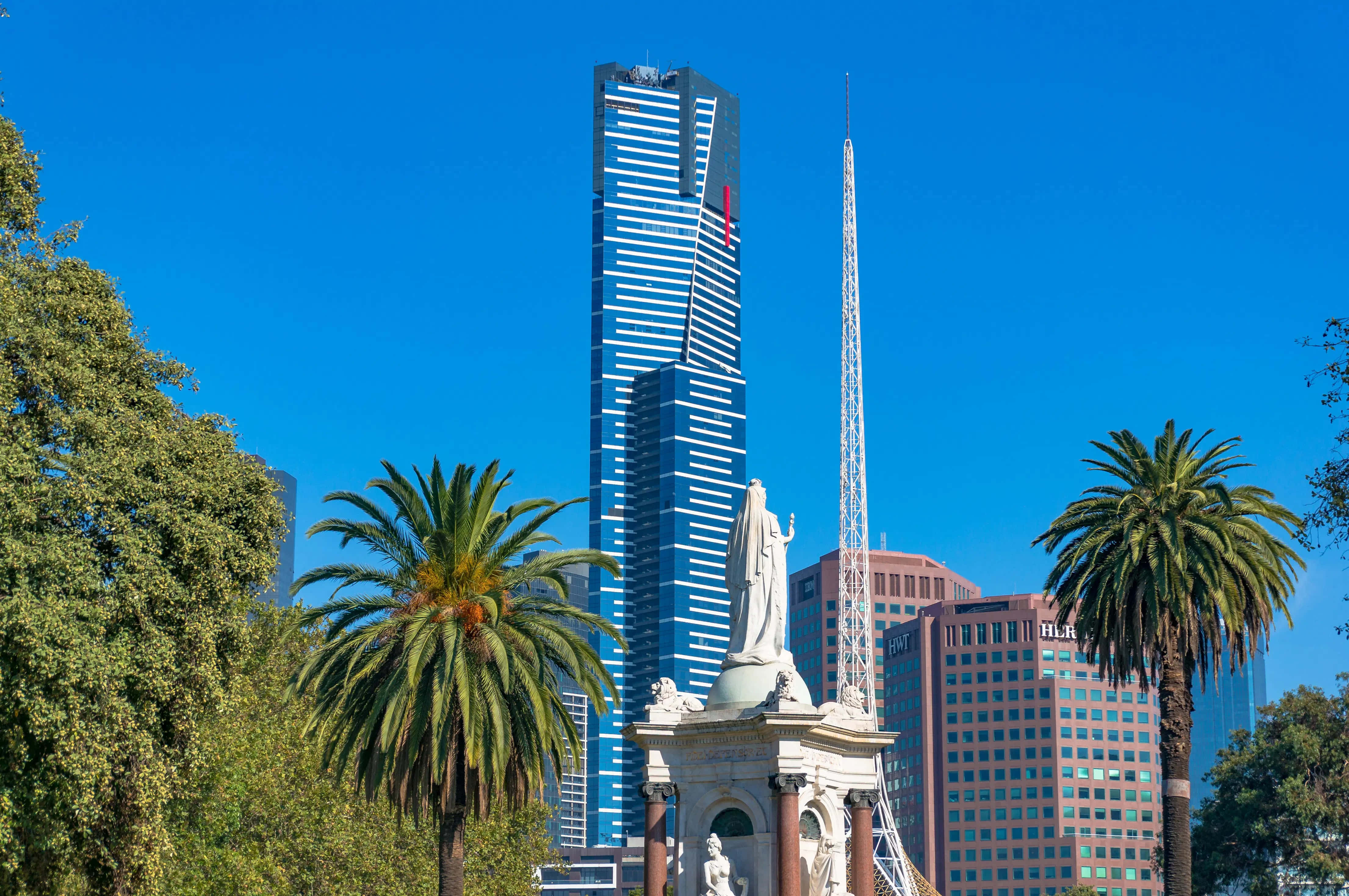 Eureka Tower, skyline view, blue glass skyscraper, 4K Desktop Wallpaper