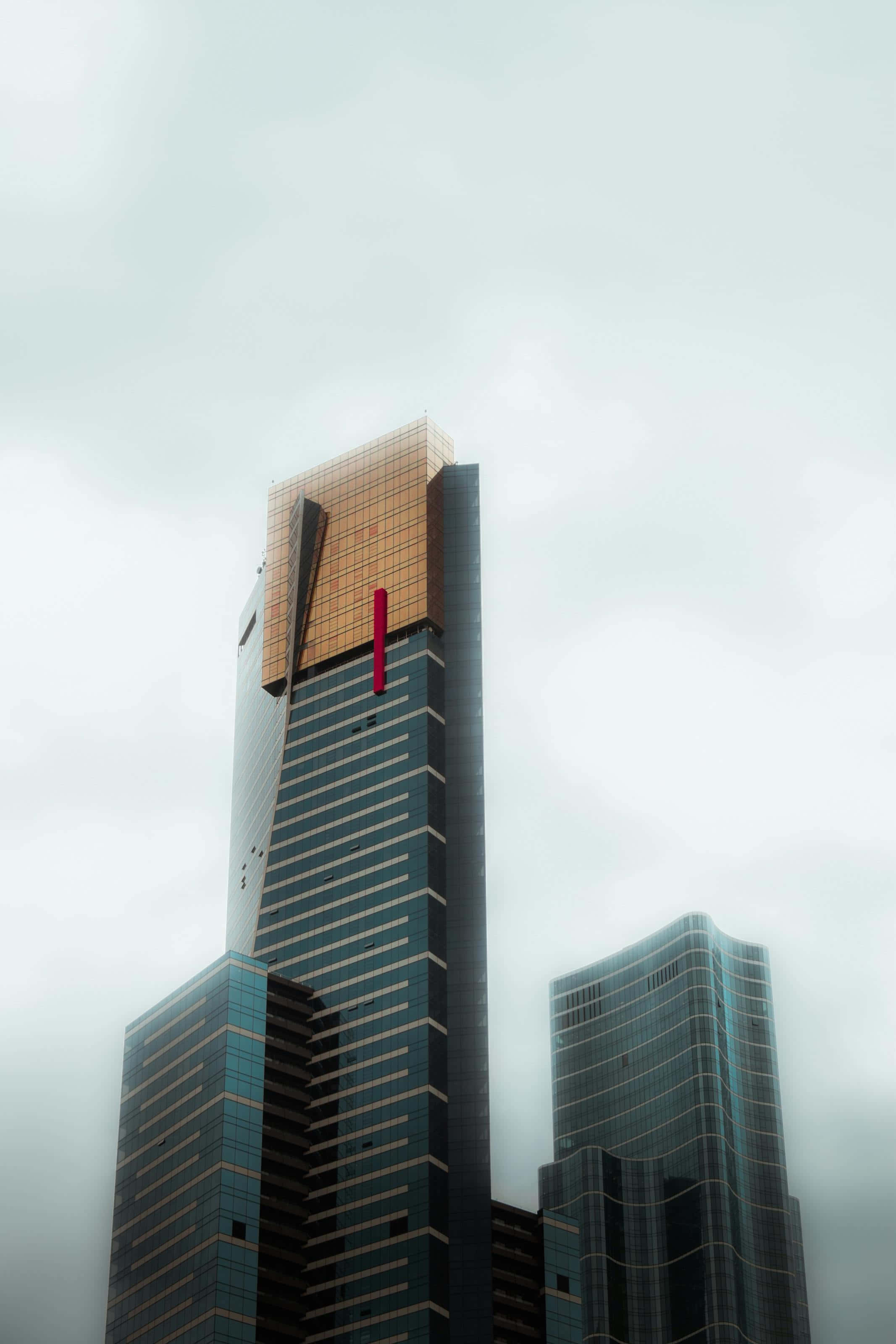Eureka Tower, glass skyscrapers, muted gray sky, 2K Phone Wallpaper