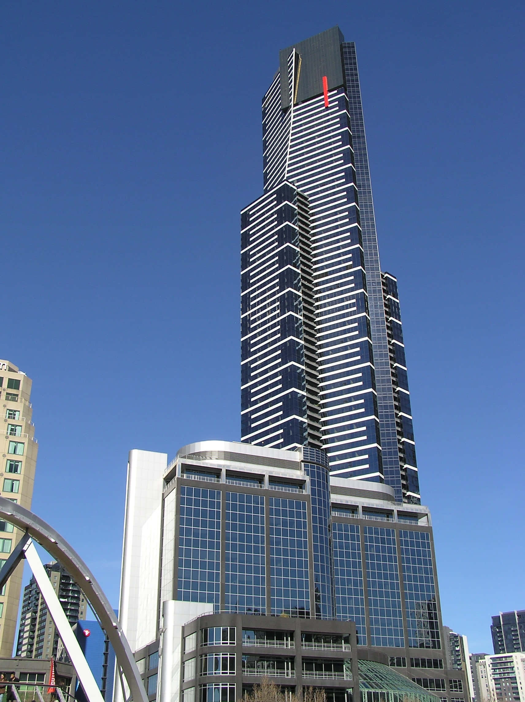 Eureka Tower, glass skyscraper, bold horizontal stripes, Full HD Phone Wallpaper