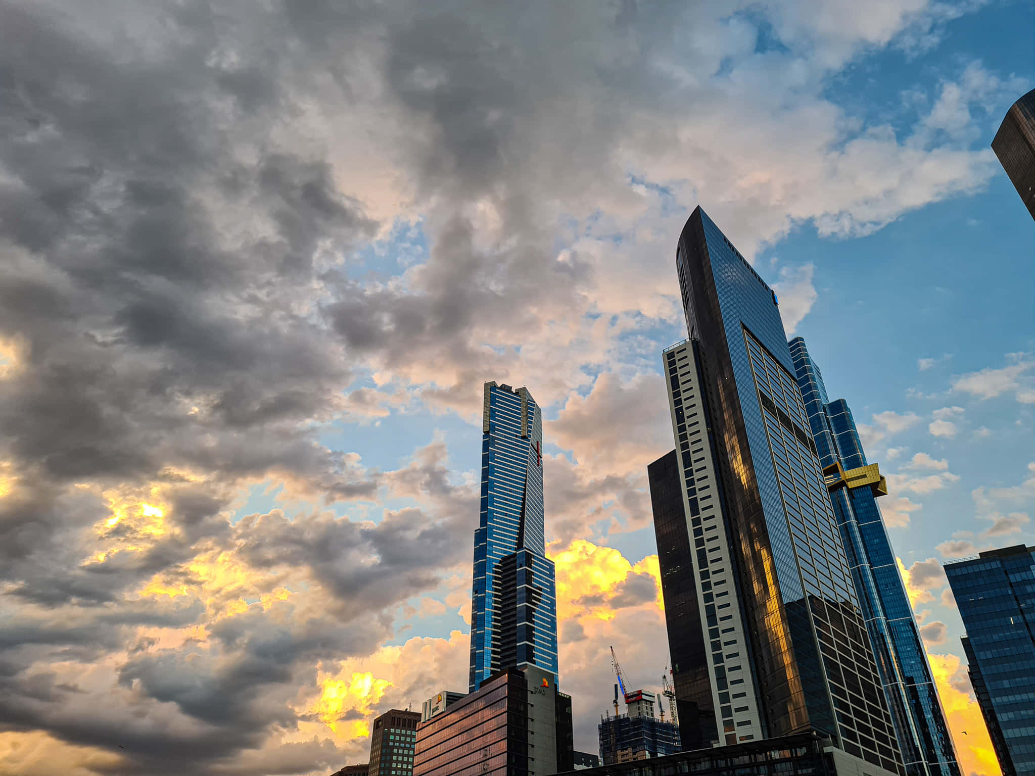Eureka Tower, sunset, skyline, Full HD Desktop Wallpaper