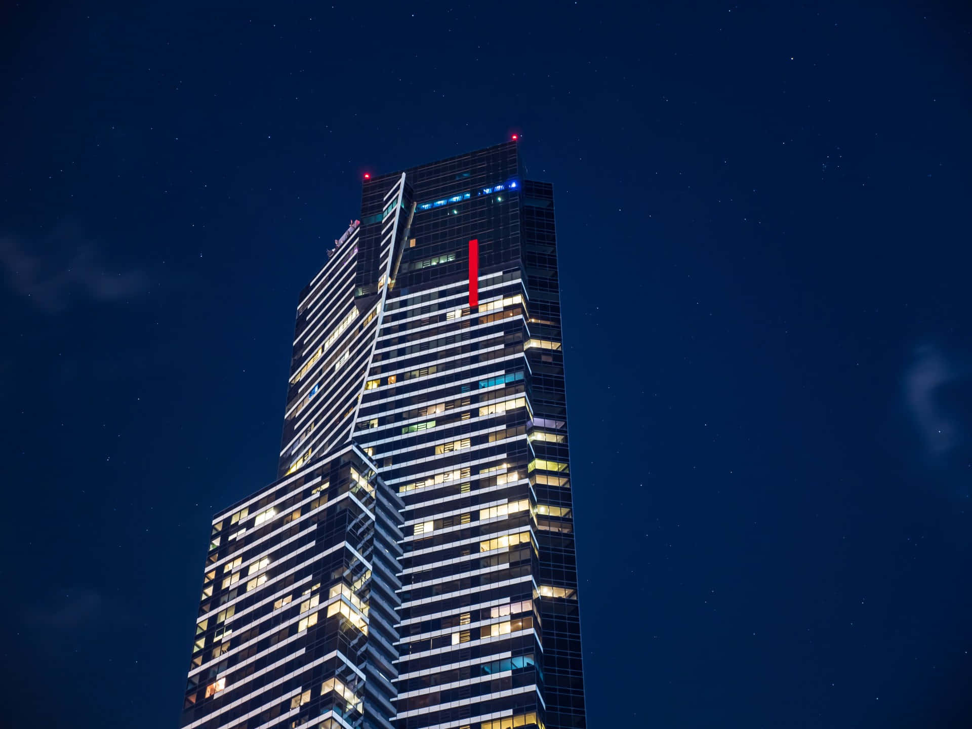 Eureka Tower, night, skyline, Full HD Desktop Wallpaper