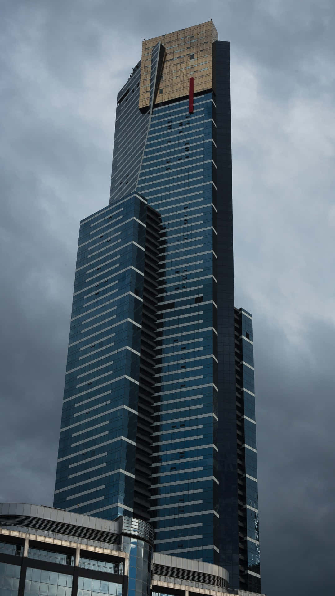 Eureka Tower, gold-topped spire, cloudy sky, Full HD Phone Wallpaper