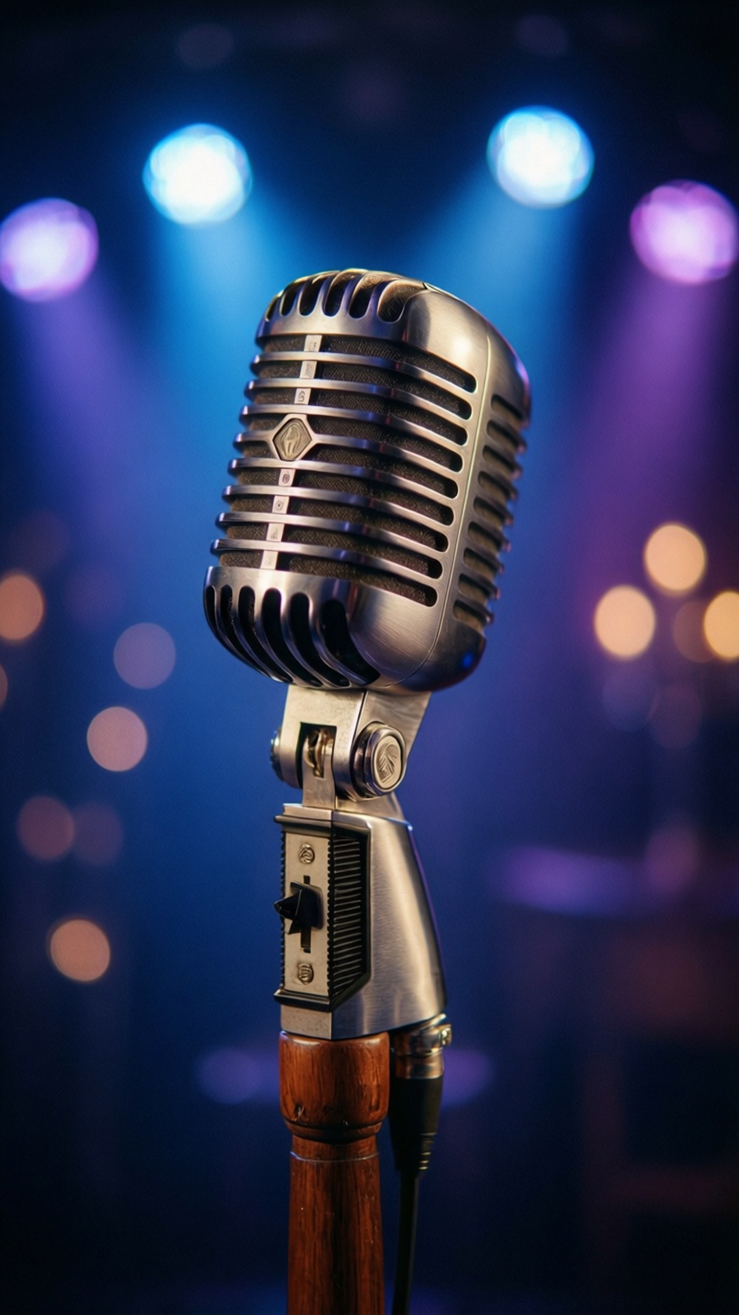 microphone, bokeh lights, Eurovision 2023, Full HD Phone Wallpaper