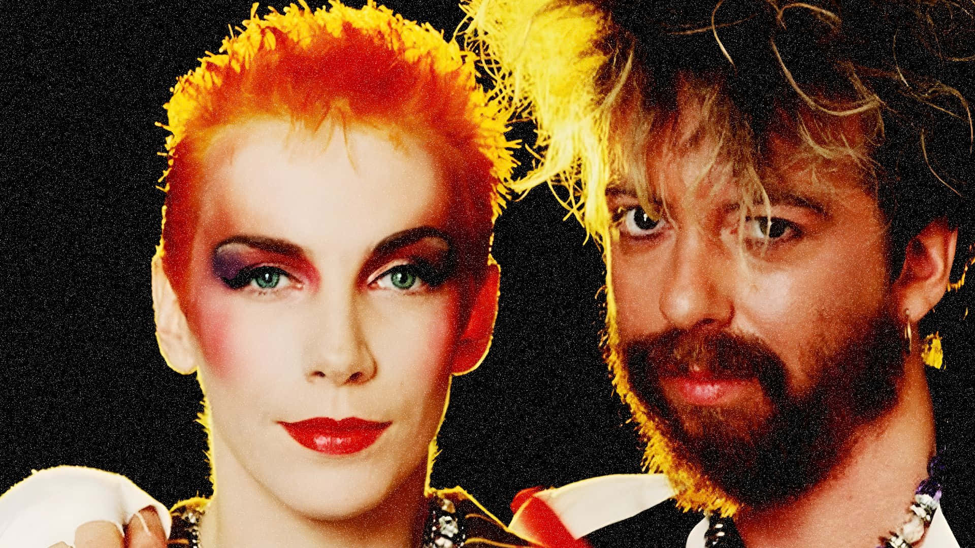 Eurythmics, 80s glam makeup, vibrant hair, Full HD Desktop Wallpaper