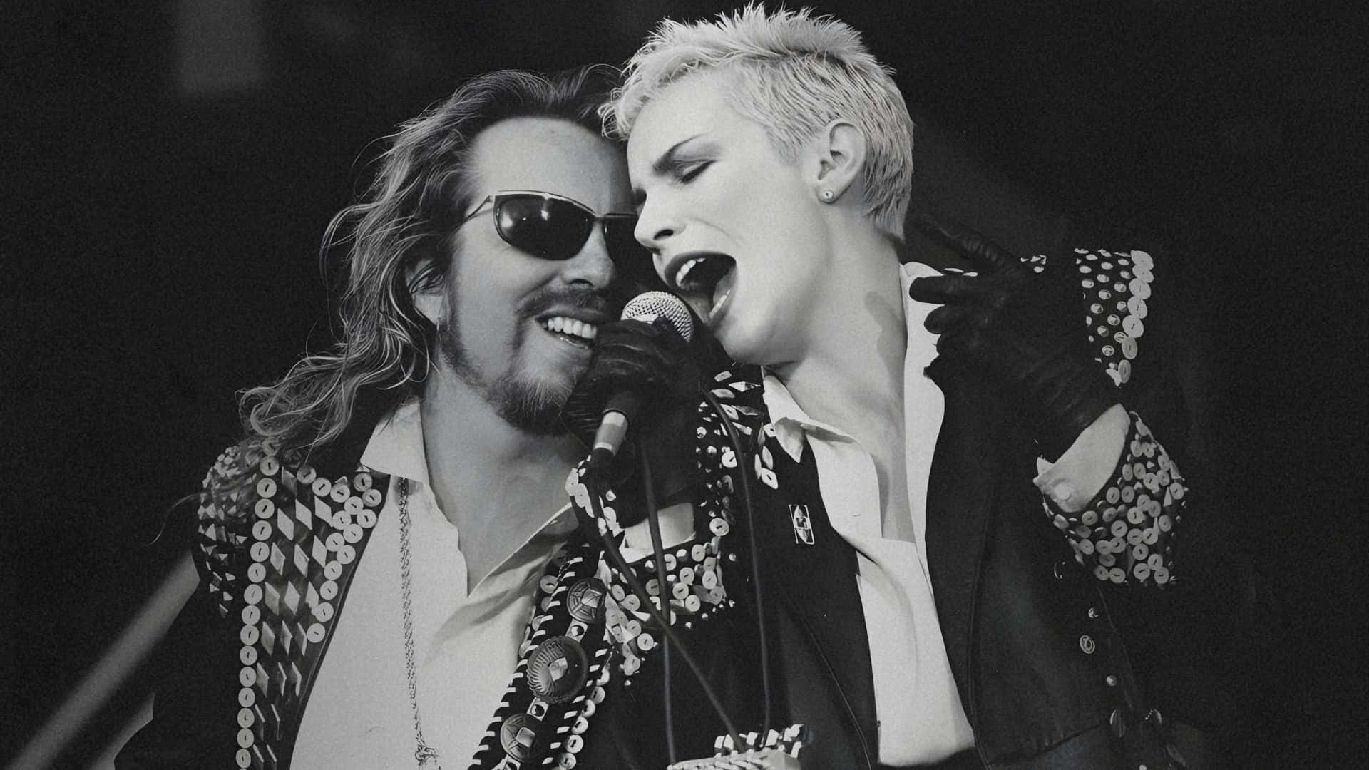 Eurythmics, black and white, stage, Full HD Desktop Wallpaper