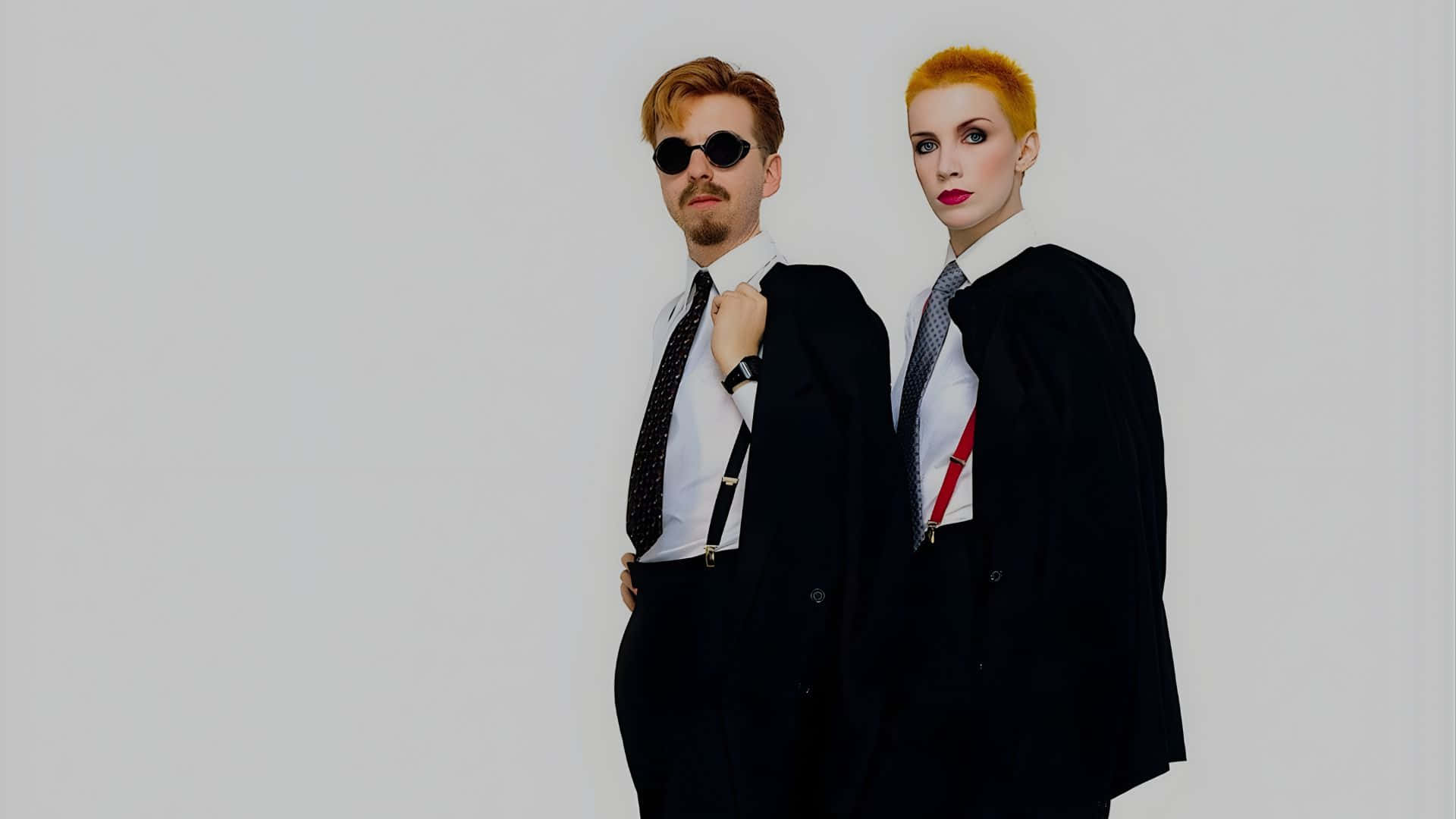 Eurythmics, black suits, sunglasses, Full HD Desktop Wallpaper