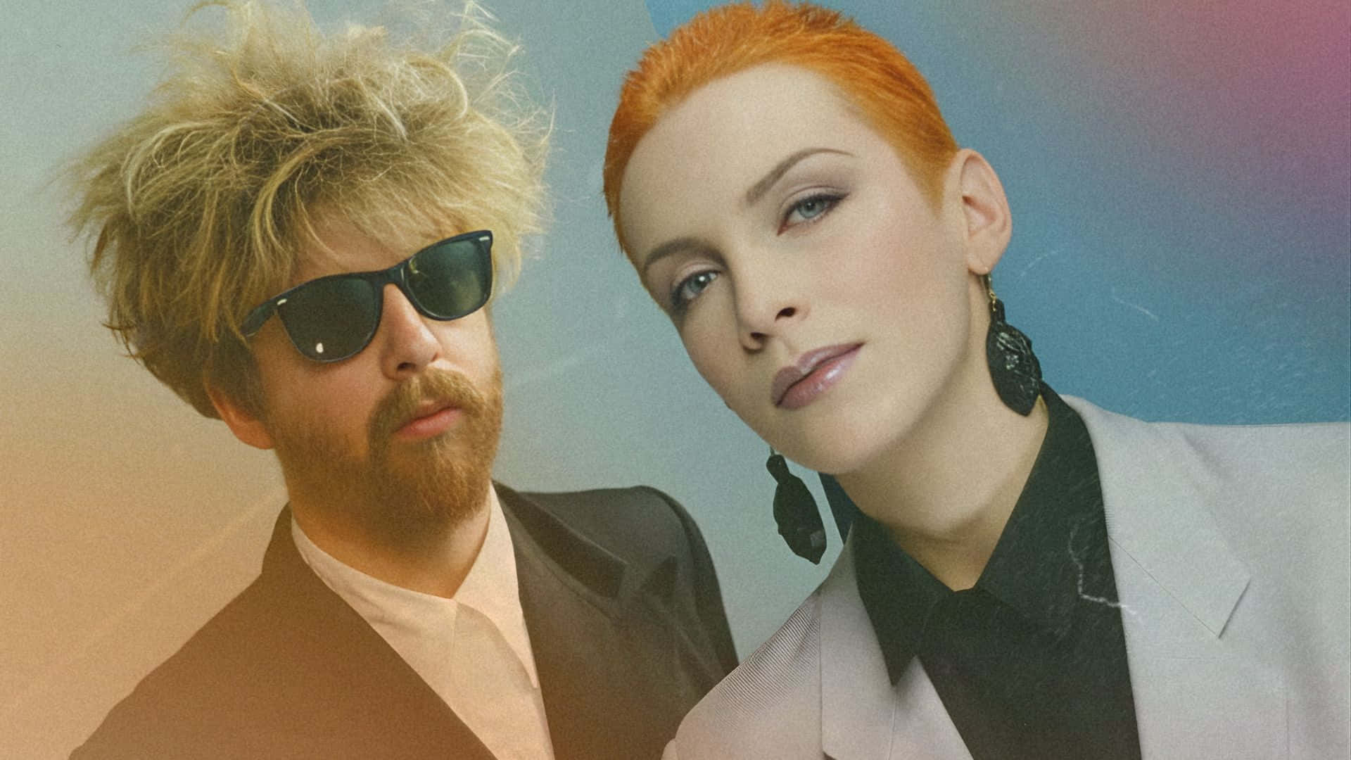 Eurythmics, messy blonde hair, sunglasses, Full HD Desktop Wallpaper