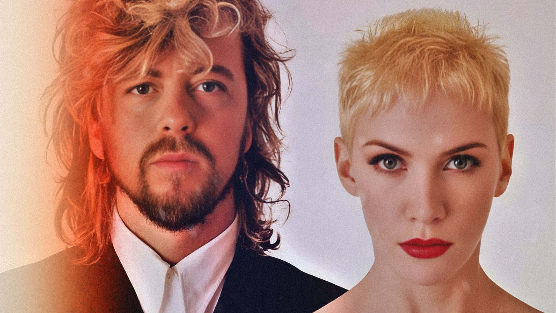 Eurythmics, long wavy blonde hair, beard, Full HD Desktop Wallpaper