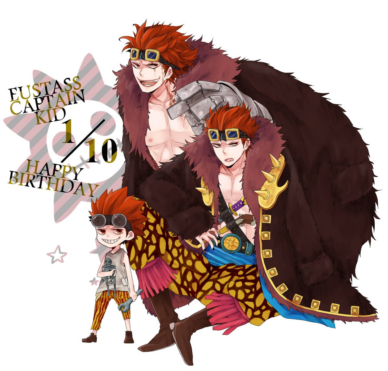 Eustass Kid, red hair, goggles, SD Desktop Wallpaper