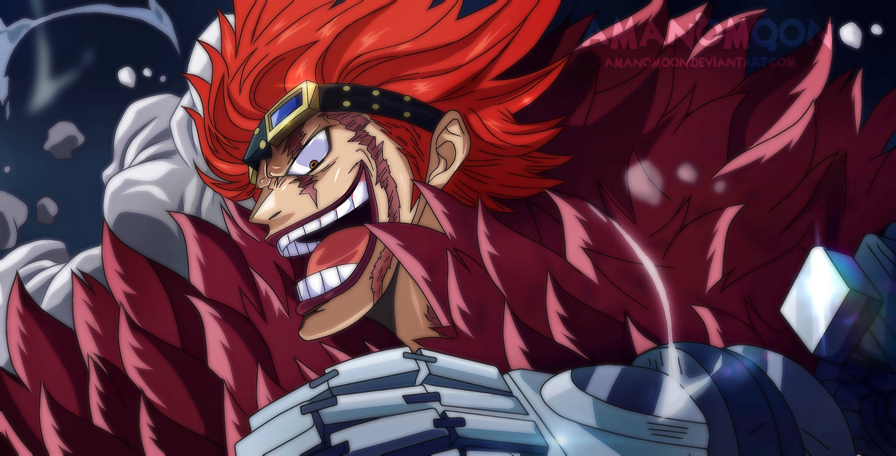 Eustass Kid, spiky red hair, glowing sword, 2K Desktop Wallpaper