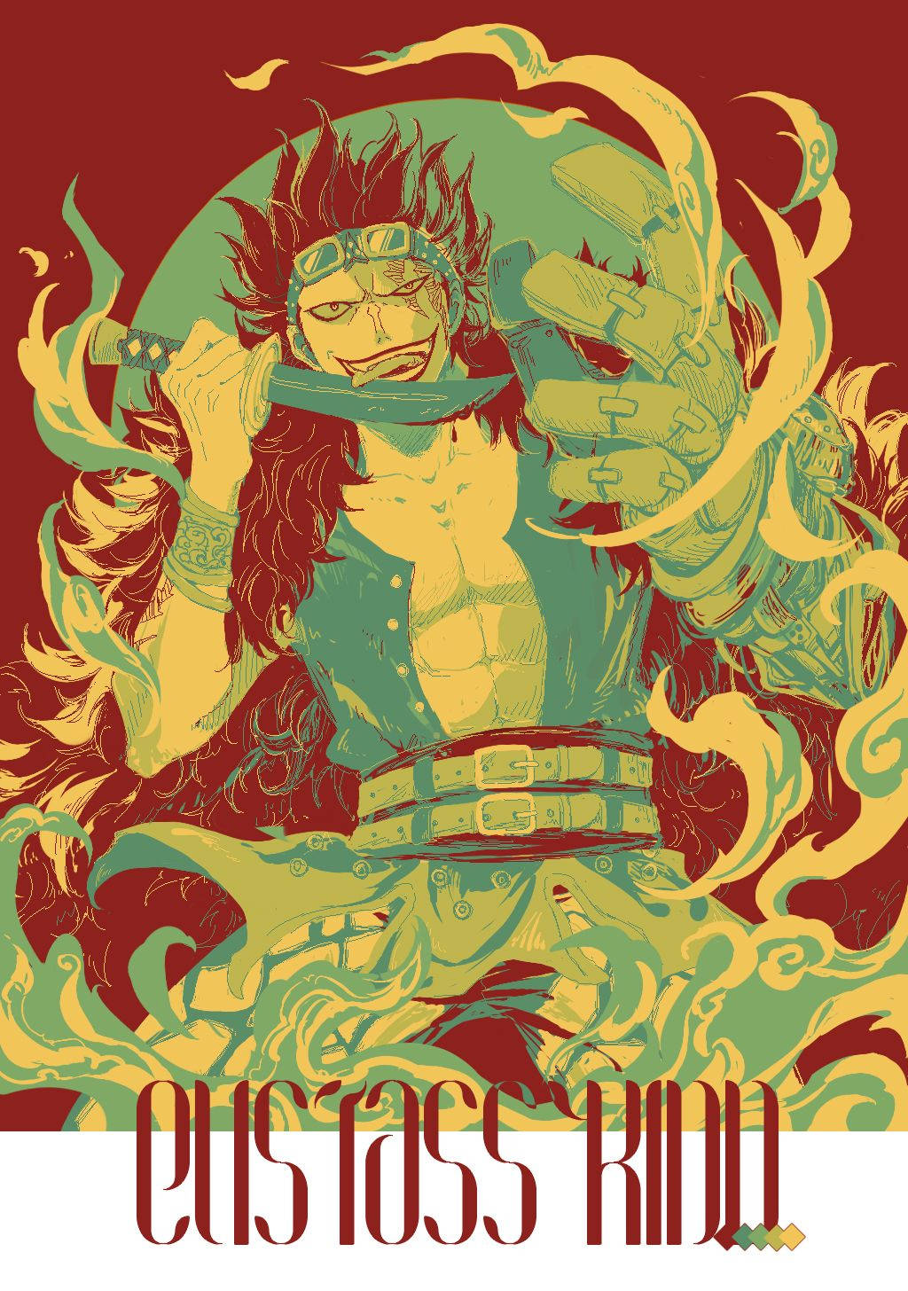 Eustass Kid, dark red, spiky hair, HD Phone Wallpaper