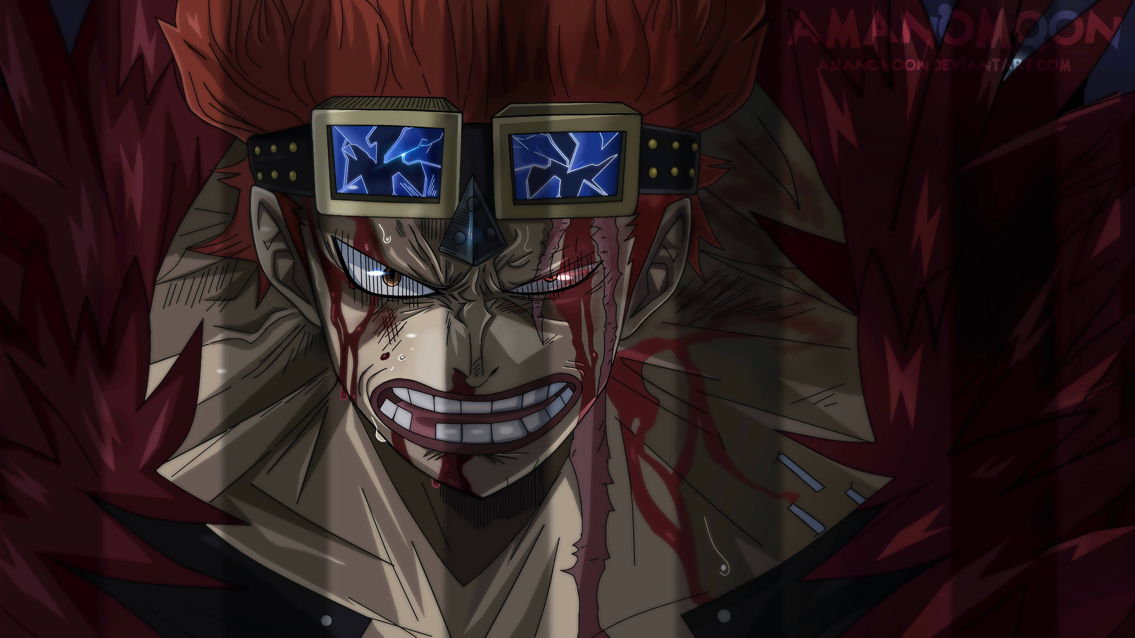 Eustass Kid, red hair, cracked goggles, 4K Desktop Wallpaper
