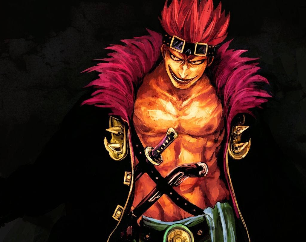 Eustass Kid, black desktop, fiery red hair, SD Desktop Wallpaper