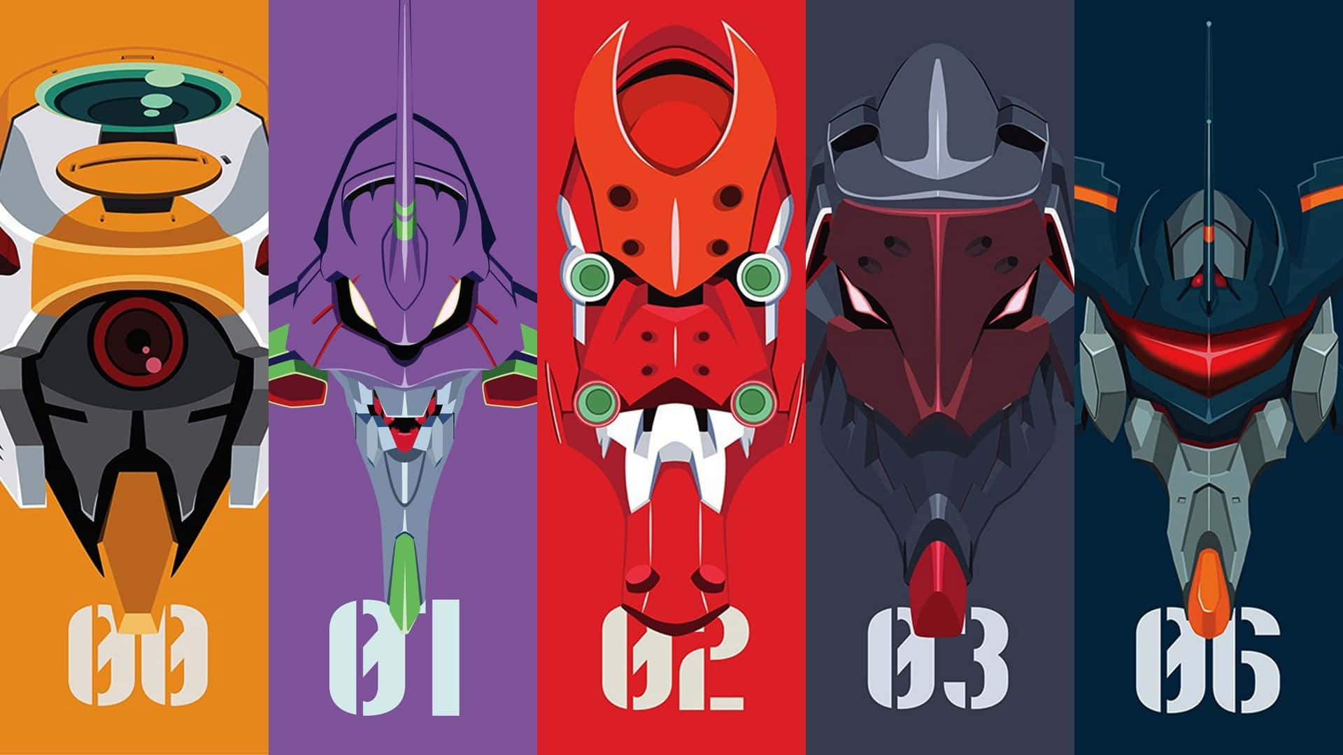 Eva-00, sunset, vertical panels, Full HD Desktop Wallpaper