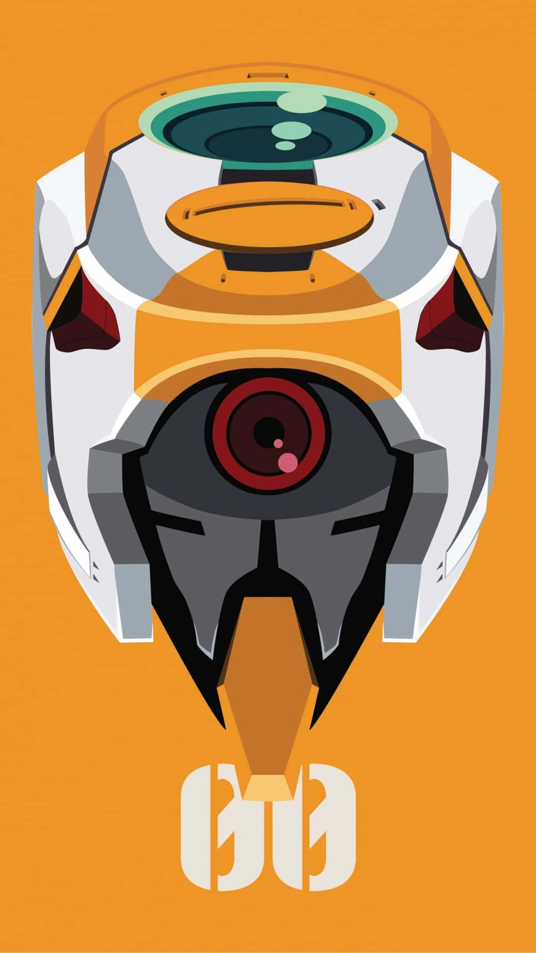 Eva-00, orange, white, Full HD Phone Wallpaper